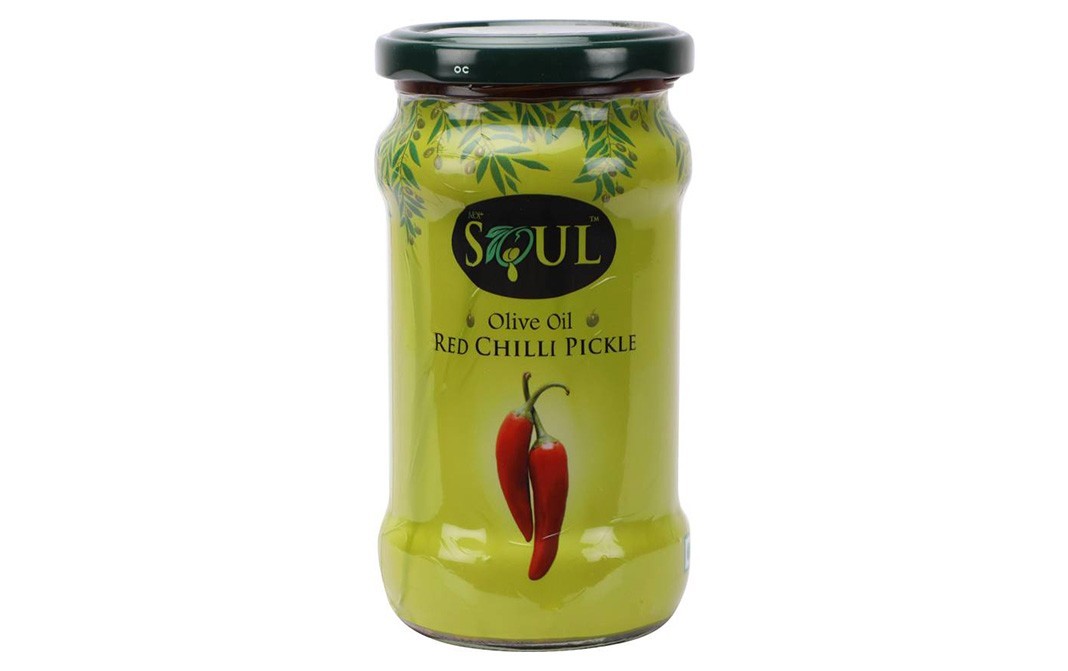 Soul Olive Oil Red Chilli Pickle    Glass Jar  300 grams